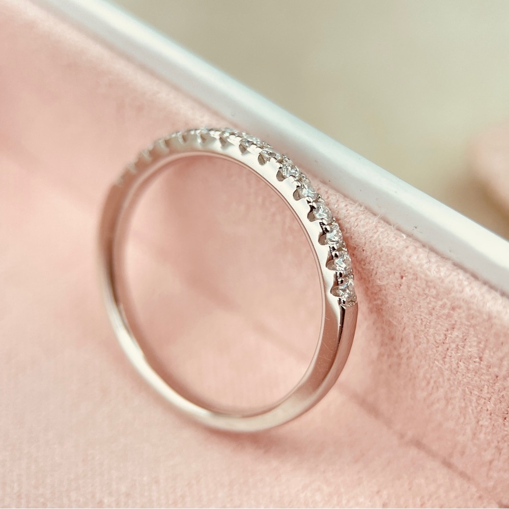 0.33ctw 18K Gold Plated S925 Moissanite Diamond Half Ring Band/Guard